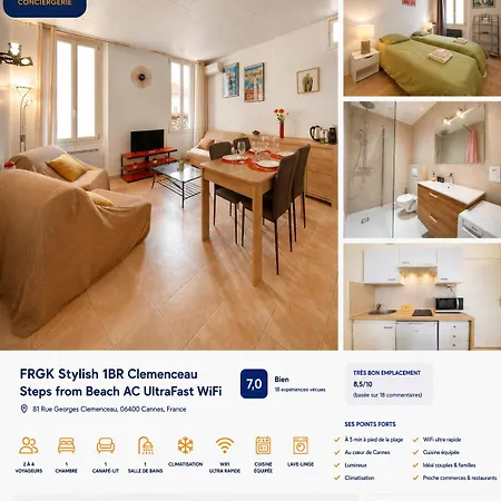 Frgk Stylish 1br Clemenceau Steps From Ac Ultrafast Wifi * Κάννες